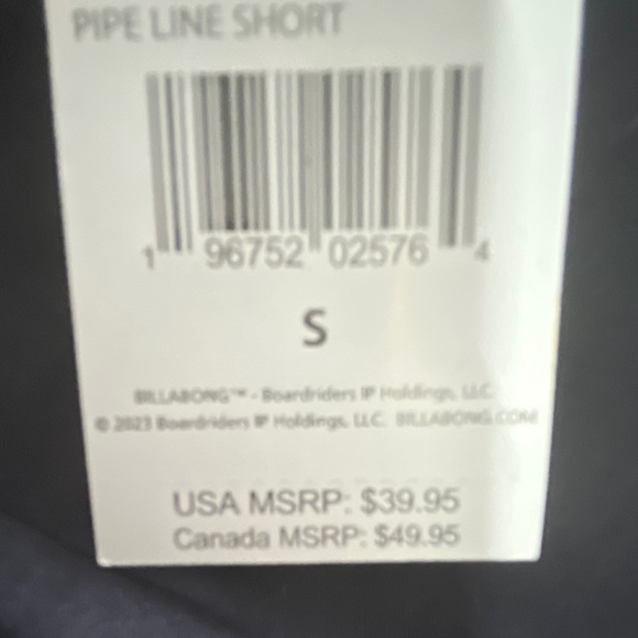 Billabong NWT Pipeline Short in Navy Blue Size Small - Picture 8 of 10